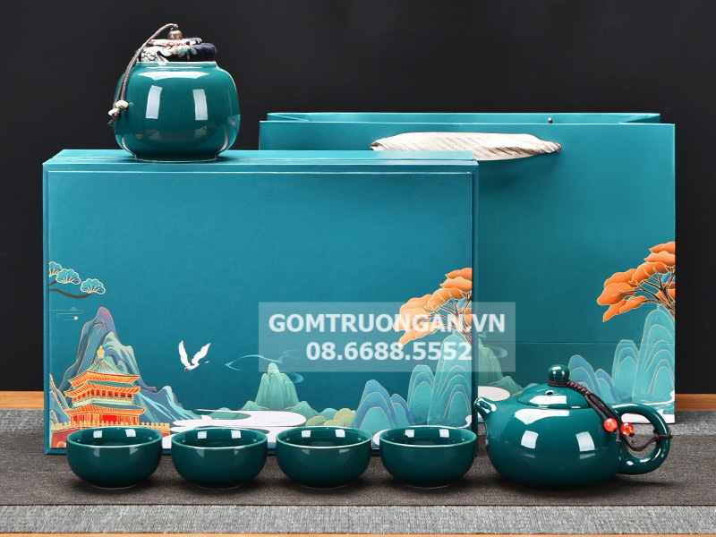 Chinese Style Complete Set Kung Fu Tea Set Gift Box