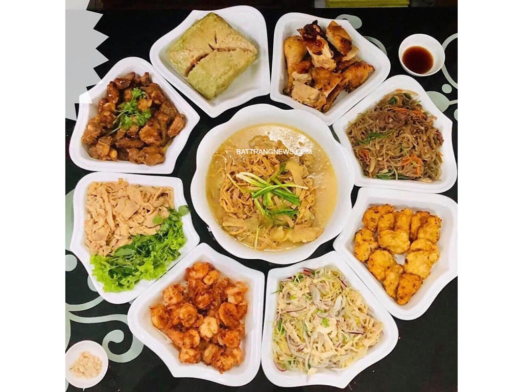 Bộ đĩa cánh hoa mặt trời men trắng trơn 10 người ăn - thức ăn