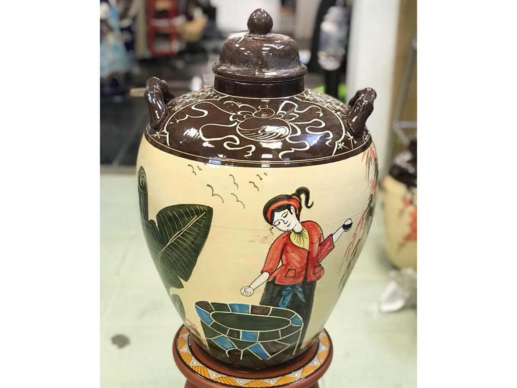 Chum sứ Bát Tràng vẽ cô tấm 20 lít 1