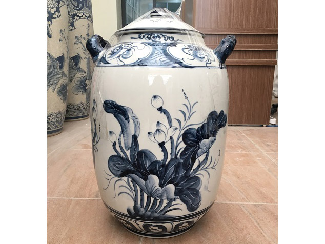 Chum rượu sứ vẽ sen 20 lít 2