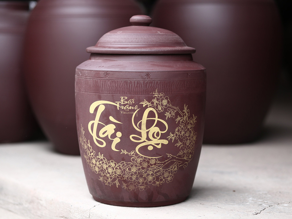 Hũ sành đựng gạo tài lộc Bát Tràng 35 kg 1
