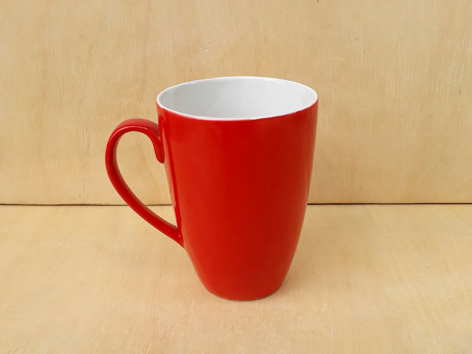 Ly sứ men màu dáng bầu cao lòng trắng