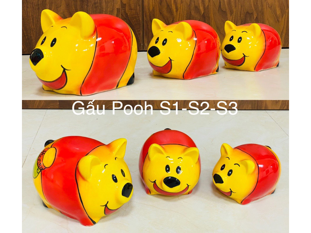 Lợn tiết kiệm bằng sứ Gấu Pooh S3 1