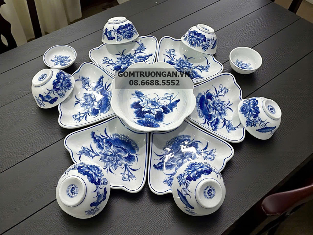 Bộ bát đĩa hoa mặt trời Vạn Phúc Trường An 1