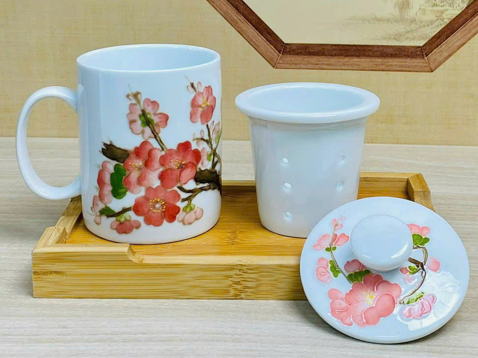 Cốc lọc trà hoa văn 3D cao cấp 2