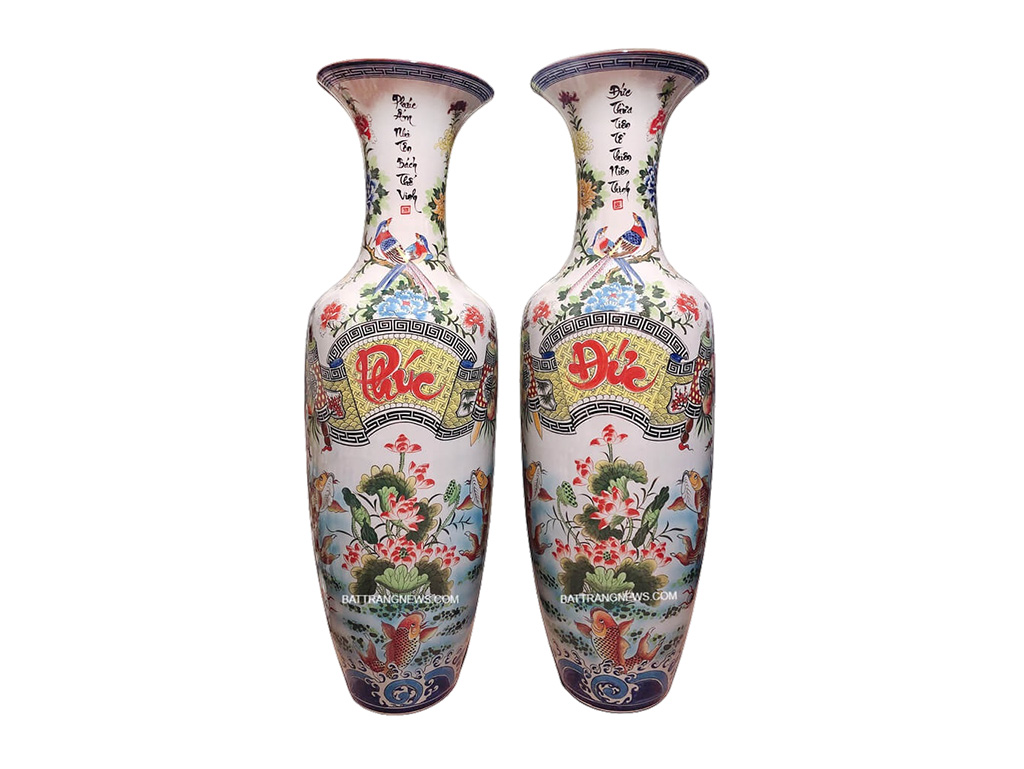 Lọ lộc bình men màu Đức Phúc dáng béo 1m6 1
