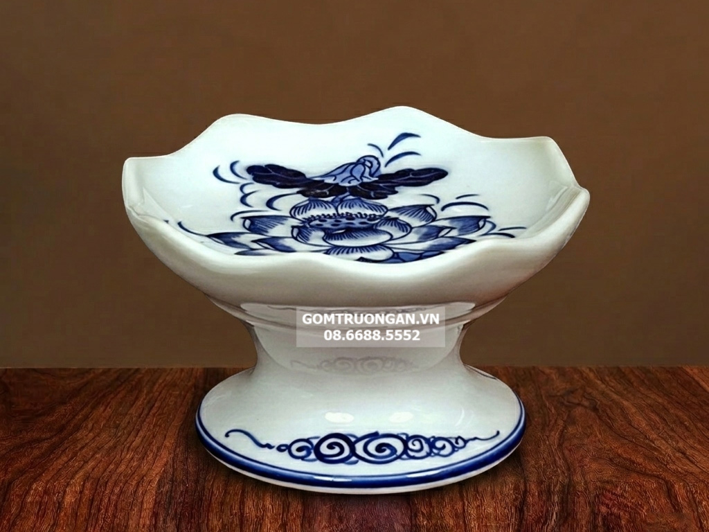 Chân nến men xanh ngọc Lộc Phát S2 1