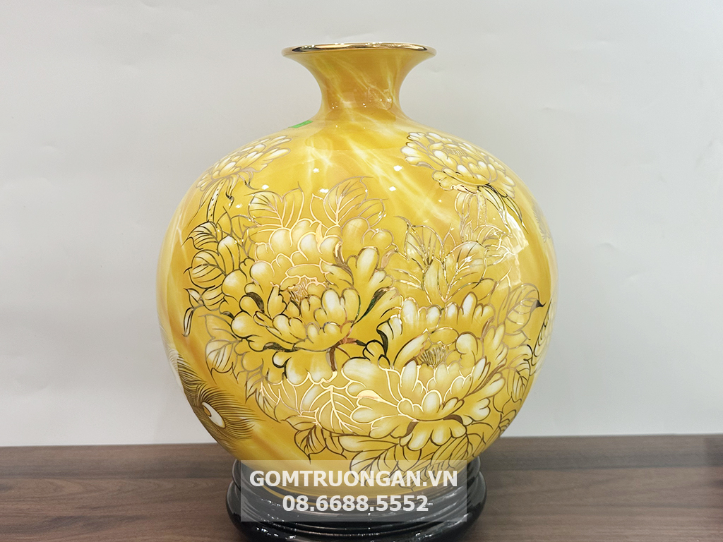 Bình hút lộc vân đá vàng Vinh Hoa Phú Quý 30cm 3