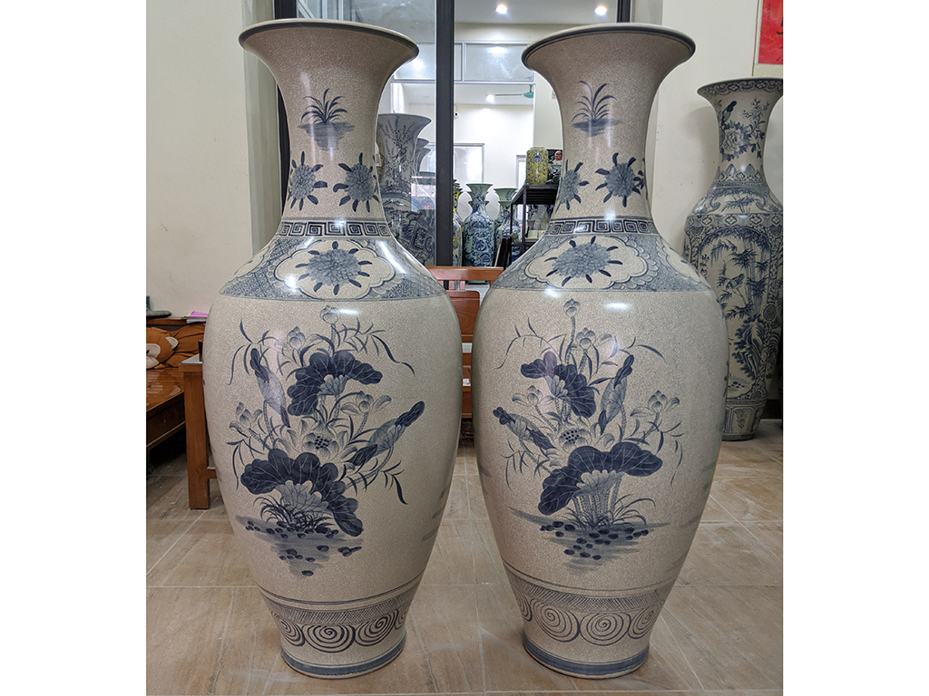 Bảo bình men rạn vẽ kỹ Kỳ Lân Tống Tử 5