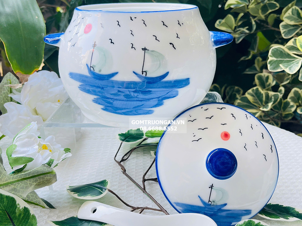 Âu đựng mỡ, hũ đựng mỡ gốm sứ Bát Tràng cao cấp 1L (mẫu ngẫu nhiên) 3