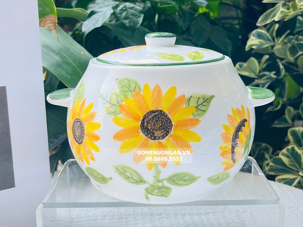 Âu đựng mỡ, hũ đựng mỡ gốm sứ Bát Tràng cao cấp 1L (mẫu ngẫu nhiên) 1