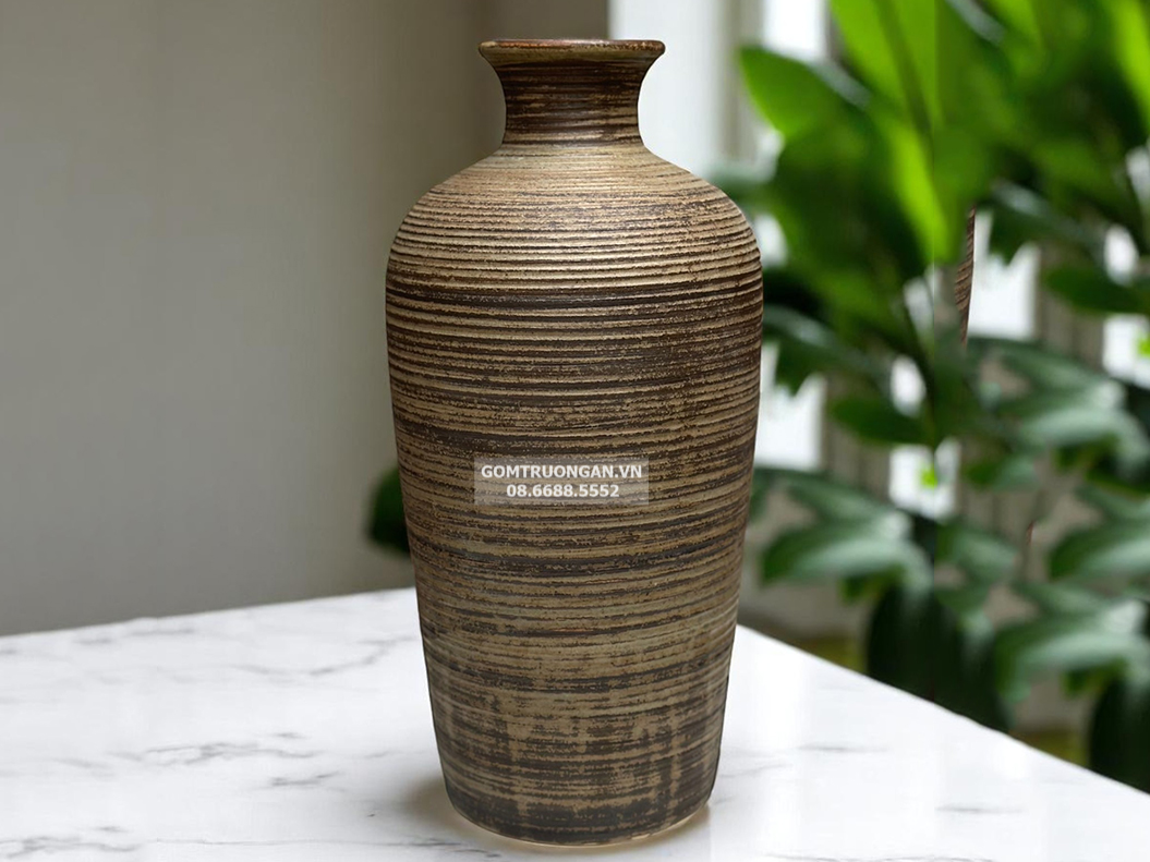 Lọ hoa gốm mộc cổ nhỏ 4