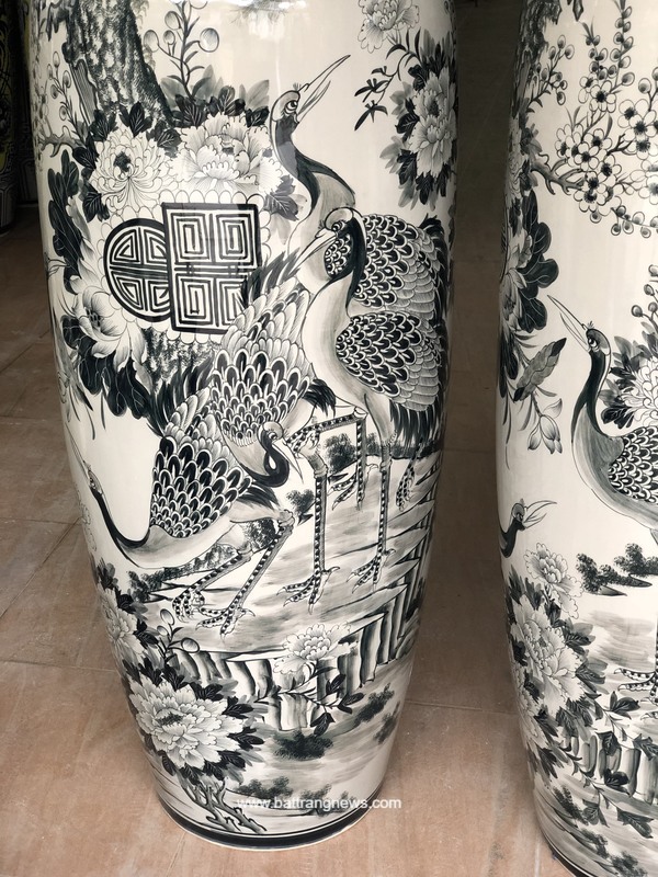 Lọ lộc b&igrave;nh B&aacute;t Tr&agrave;ng men ch&agrave;m Ngũ Ph&uacute;c vẽ kỹ 1m6 - ngũ ph&uacute;c