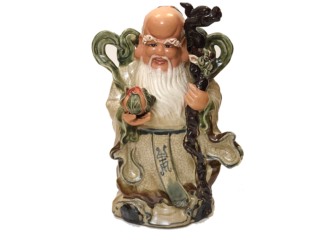 Tượng sứ Phúc Lộc Thọ men rạn cổ cao 40cm 4