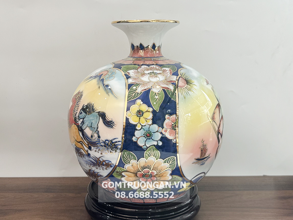 Bình hút tài lộc Thuận Buồm Xuôi Gió Mã Đáo Thành Công 3D 25cm 4