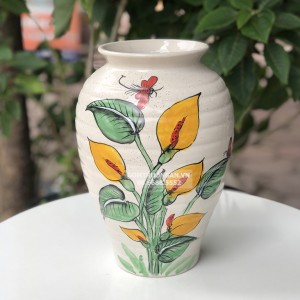 Lọ hoa men tiêu dáng xoài hoa rum