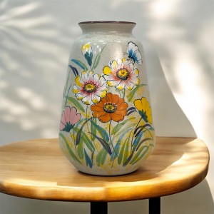 Lọ hoa bát tràng, lọ hoa men tiêu 3D cắm hoa dáng phích vát đáy