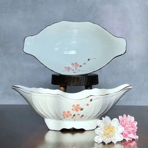 Bát đựng gà cúng vẽ hoa đào