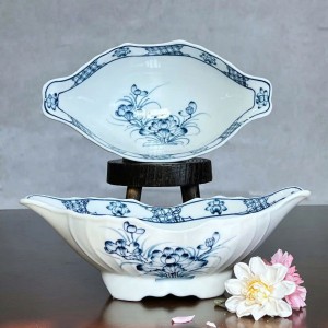 Bát đựng gà cúng vẽ hoa sen xanh