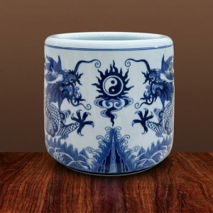 Bát hương rồng men xanh ngọc Lộc Phát 27