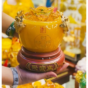 Bát tụ bảo ngọc cao cấp màu vàng cỡ to