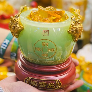 Bát tụ bảo ngọc cao cấp màu xanh ngọc cỡ to