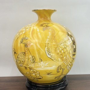 Bình hút lộc vân đá vàng Vinh Hoa Phú Quý 30cm