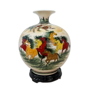 Bình hút tài lộc Thuận Buồm Xuôi Gió Phú Quý men hoàng thổ 3D