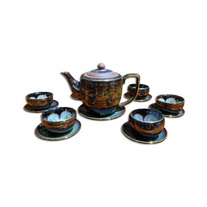 Bộ ấm trà tử sa Cẩm Thạch Bát Tràng cao cấp