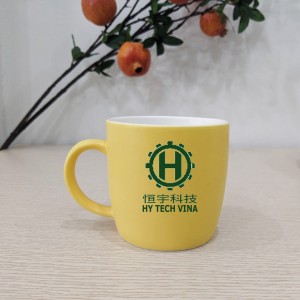 Cốc sứ men mát in logo HENGYU thấp