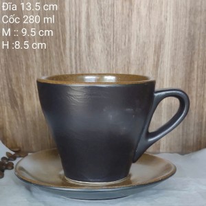Cốc Tách Ly pha cafe trụ vát màu nâu 280ml giá rẻ