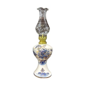 Đèn dầu thờ men lam vẽ vàng Vạn Phúc Trường An Aladin