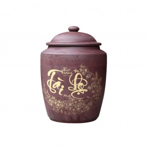 Hũ sành đựng gạo tài lộc Bát Tràng 10 kg