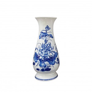 Lọ hoa bàn thờ men lam Vạn Phúc Trường An 23cm