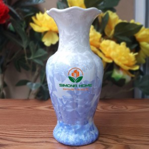 Lọ hoa men kết tinh in logo dáng lộc bình S3