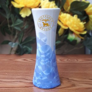 Lọ hoa men kết tinh in logo dáng ống ly S3