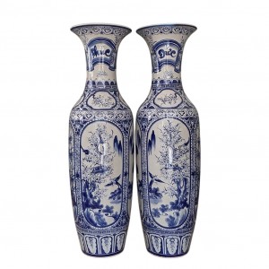 Lọ lộc bình Bát Tràng men lam Tứ quý 1m4