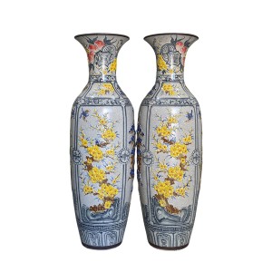 Lọ lộc bình Bát Tràng men rạn nổi Tứ Quý 1m4