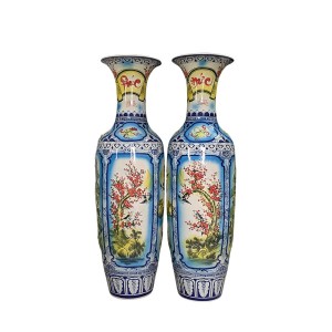Lọ lộc bình men màu Tứ Quý nổi 1m6