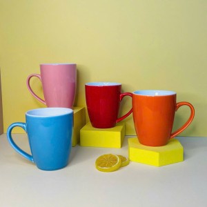 Ly sứ men màu dáng bầu cao lòng trắng lựa chọn nhiều màu