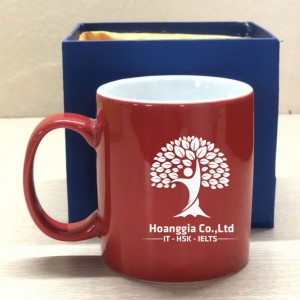 Ly sứ men màu dáng trụ lòng trắng