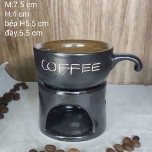 Ly tách cafe đốt nến men đen 120ml giá rẻ