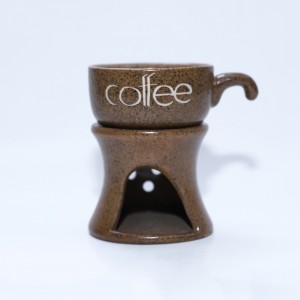 Ly tách hâm nóng cafe gốm sứ men nâu