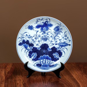 Mâm bồng men xanh ngọc Lộc Phát hoa sen 26