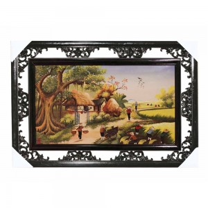 Tranh sứ Bát Tràng cảnh đồng quê 100cm x 60cm