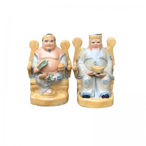 Tượng sứ Thần Tài Thổ Địa ngai cao 27cm